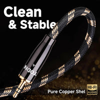 TODN 3.5mm Audio Cable for Audiophile AUX to AUX Cord with OCC Core and Dual Shielded for Car Stereo/Tablets/Portable Speakers (4.9ft/1.5m, Φ7mm)