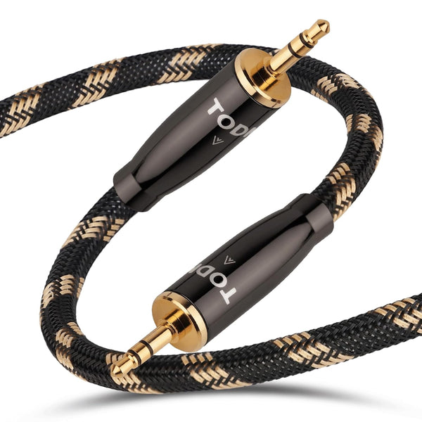 TODN 3.5mm Audio Cable for Audiophile AUX to AUX Cord with OCC Core and Dual Shielded for Car Stereo/Tablets/Portable Speakers (4.9ft/1.5m, Φ7mm)