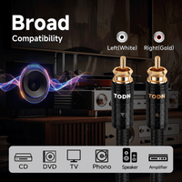 TODN Audiophile RCA Cables 3ft HiFi RCA Audio Cable Male to Male with Sliver-Plated O-C-C Core for Home Stereo System