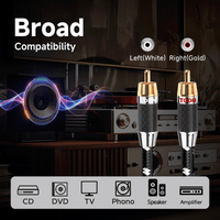 TODN RCA Cables Audiophile Male to Male Stereo Shielded HiFi OFC Car Audio RCA Cable for Sub, Amp, Phono (1 pair)