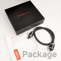 TODN HiFi Audio Power Cable for Audiophile with 7 AWG Silver-Plated OFC, Platinum-Plated 3 Prong Power Cord Plug/IEC C15, Φ17.5mm
