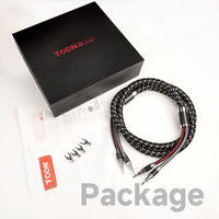 TODN HiFi Speaker Cable with Banana Plug and Spade Plug for Audiophile 7 AWG Silver-Plated O-C-C, Tri-Shielded