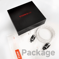 TODN Audiophile Power Cable 4 AWG HiFi Audio Power Cord with Silver-Plated O-C-C, Carbon Fiber Shell, Rhodium-Plated US Plug, Φ17.5mm