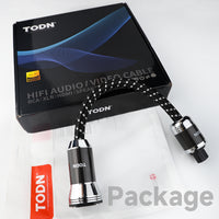 TODN Power EMI Filter Cable with Dual Shielded for Clean up Power, Noise Reduction - Silver-Plated OFC, Rhodium-Plated Plug IEC C14 to C15, 17.5mm, 1.15ft/0.35m
