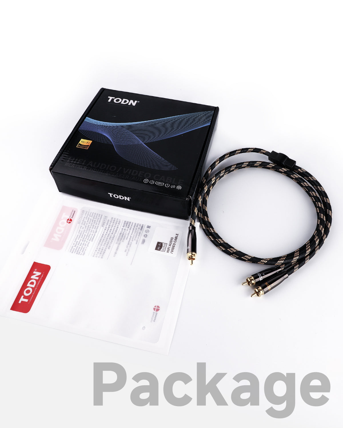 TODN Audiophile RCA Y Cable 1 Male to 2 Male with OCC-Core, Dual Shielded RCA Cable for Subwoofer/Amps