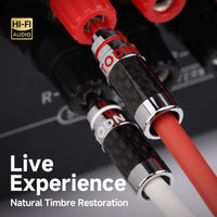 TODN Banana Plug Speaker Cable for Audiophile, Silver-Plated O-C-C Copper Core, Rhodium-Plated Banana Plug for Home Theater Amplifiers