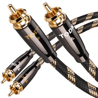 TODN Audiophile RCA Cables HiFi RCA Audio Cable with O-C-C Core, Dual Shielded for Home Stereo System (1 Pair)