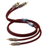 TODN RCA Cables for Audiophile 3ft HiFi Stereo Shielded RCA to RCA Audio Cable for Car, Subwoofer, 4-Core OFC, 5μ Gold Plated Plug (1 Pair)
