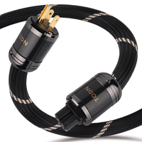 TODN Audiophile Audio Power Cable 7 AWG OFC+OCC Cores HiFi Power Cord with Carbon Fiber Shell, 24K Gold Plated US Plug, Φ17.5mm