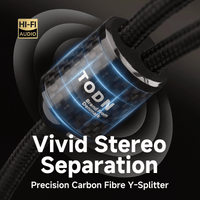 TODN HiFi 3.5mm to RCA Cable for Audiophile with Silver+OCC Core and Dual Shielded Stereo RCA AUX Cable