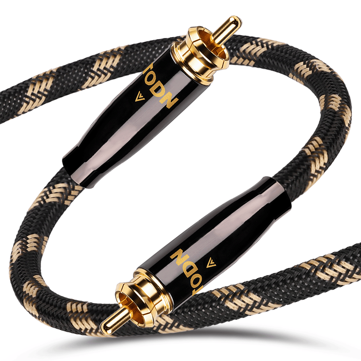 TODN HiFi Digital Coaxial Audio Cable for Audiophile 75-Ohm SPDIF Coax with O-C-C Core, Dual Shielded, 24K Gold-Plated Plug