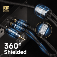 TODN HiFi 3.5mm to RCA Cable for Audiophile with Silver+OCC Core and Dual Shielded Stereo RCA AUX Cable